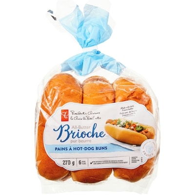 le Choix du Président Brioche pur beurre, pains à hot-dog 270 g, 1,85 $/100g