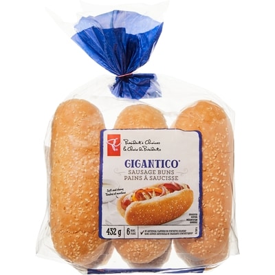 President's Choice Gigantico Sausage Buns 432 g, $0.93/100g