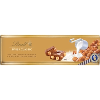 Lindt SWISS CLASSIC Gold Hazelnut Milk Chocolate Bar 300 g, $3.66/100g