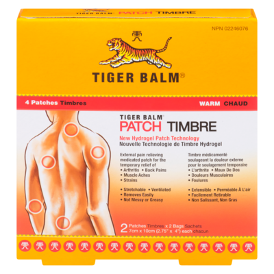 Tiger Balm Timbres chaud 4 ea, 1,75 $/1ch