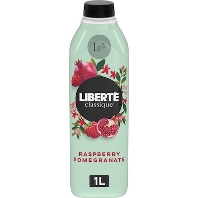 Liberte Classique 1.5% Drinkable Yogurt, Raspberry Pomegranate, Yogurt Drink 1 l, $0.80/100ml