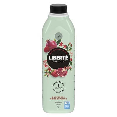 Liberte Classique 1.5% Drinkable Yogurt, Raspberry Pomegranate, Yogurt Drink 1 l, $0.80/100ml
