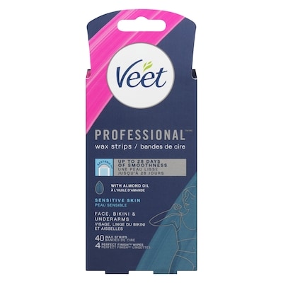 Veet Easy-Gel™ Precision Wax Strips Sensitive Skin - Face, Bikini & Underarm 40 ea, $0.37/1ea