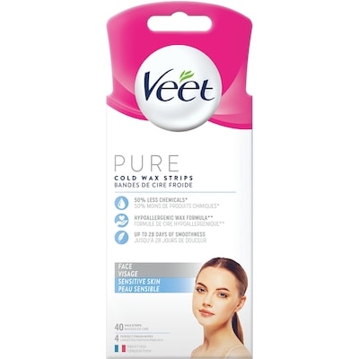 Veet Pure™ Cold Wax Strips for Face 40ct 40 ea, $0.37/1ea