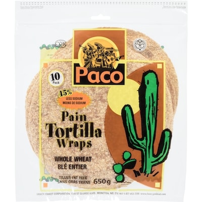 Fancy Pokket Blé Entier Pain Tortilla 650 g, 0,69 $/100g