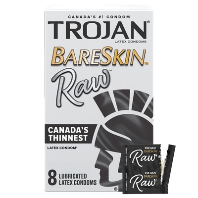 Trojan Condoms lubrifiés BareSkin Raw 8 ea, 2,00 $/1ch