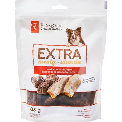 President's Choice Extra Meaty Pork and Beef Sausages 283 g, $2.82/100g
