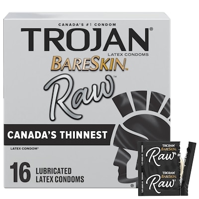 Trojan Bareskin raw condoms latex format économique 16 ea, 1,50 $/1ch