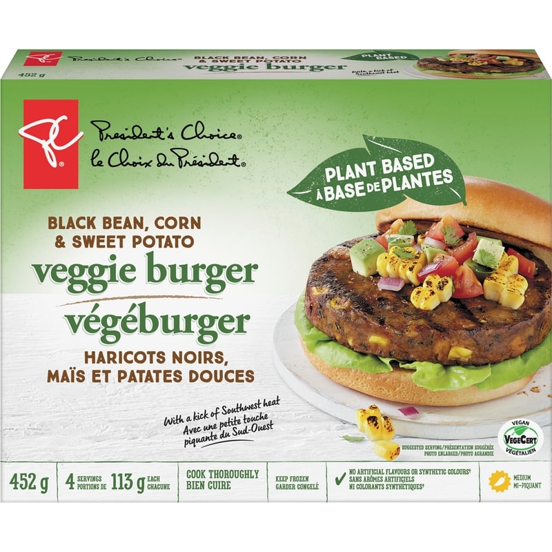 Plant Based Black Bean, Corn and Sweet Potato Veggie Burgers
