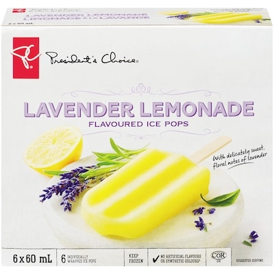 President's Choice Lavender Lemonade Flavoured Ice Pops 6x60.0 ml, $1.39/100ml