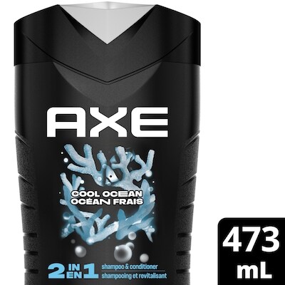 Axe Shampooing et revitalisant pour des cheveux propres et lisses 2 en 1 Cool Ocean au menthol 473 ml, 1,37 $/100ml