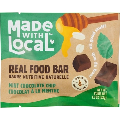 Made with Local Real Food Bar Chocolate Mint Chip 53 g, $7.15/100g