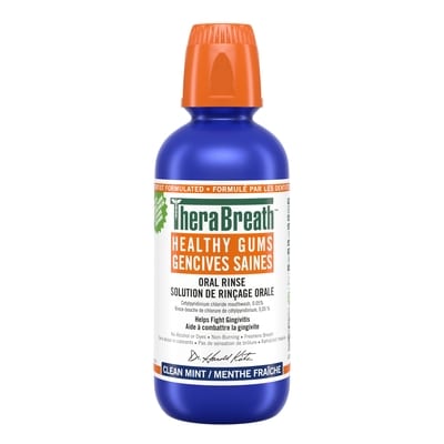 TheraBreath Oral Rinse Healthy Gums Clean Mint 473 ml, $3.17/100ml