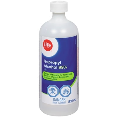 Life Brand Isopropyl Alcohol 99% 500 ml, $1.30/100ml