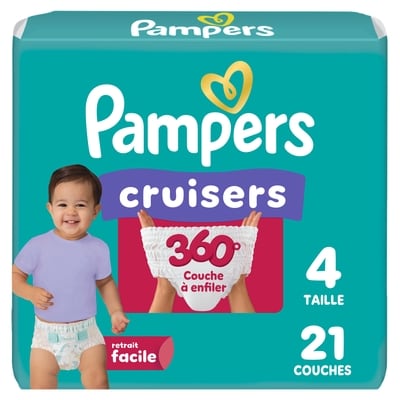 Pampers Couches Cruisers 360°, taille 4, 21 unités 21 ea, 0,86 $/1ch