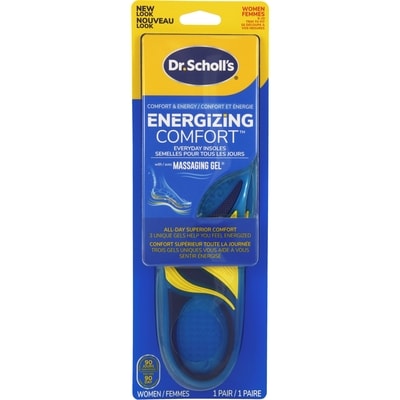 Dr. Scholl’s Confort et énergie energizing comfort massaging gel semelles avancée dames 6-10 1 ea, 19,59 $/1ch