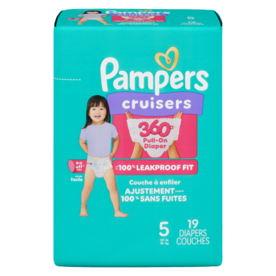 Pampers Couches Cruisers 360, taille 5, 19 couches 19 ea, 0,95 $/1ch