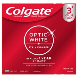 Optic White Stain Fighter Whitening Toothpaste Gel, 3 Pack