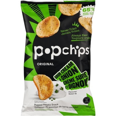 Popchips Original Sour Cream & Onion Flavoured Popped Potato Snack 142 g, $3.17/100g