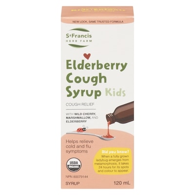 St Francis Herb Farm Elderberry Cough Syrup Kids 120 ml, $19.16/100ml