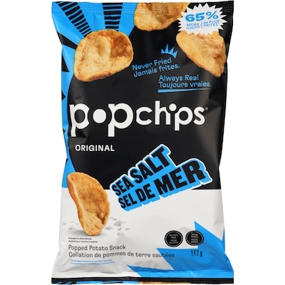 Popchips Sea Salt Original Popped Potato Snack 142 g, $3.02/100g