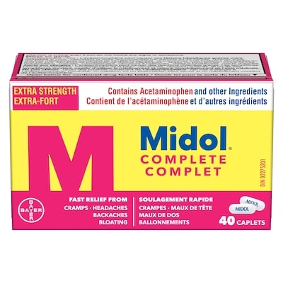 Midol Complete, Fast Multi-Symptom Period pain relief from Cramps 40 ea, $0.31/1ea