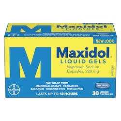 Maxidol Liquid Gels, Fast Relief of Menstrual Cramps 30 ea, $0.47/1ea