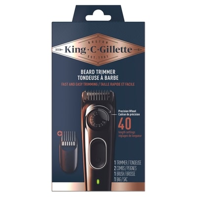 Gillette King C. Beard Trimmer with with precision wheel with 40 beard length settings suitable for all beard types 1 ea, $49.99/1ea