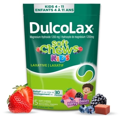 Dulcolax Soft Chews Kids, Laxative, Wild Berry 15 ea, $0.63/1ea