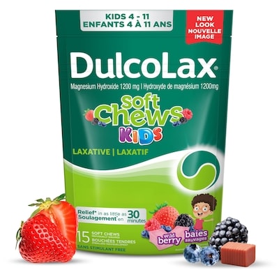 Dulcolax Soft Chews Kids, Laxative, Wild Berry 15 ea, $0.60/1ea