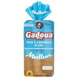 Gadoua Sandwich White Bread No Added Sugar + Fibre 675 g, $0.71/100g