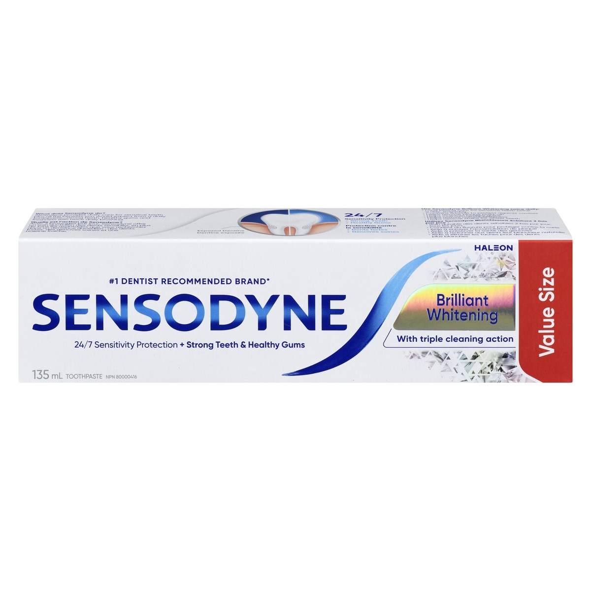 Sensodyne Brilliant Whitening Value Size Toothpaste 135 ml, $4.81/100ml