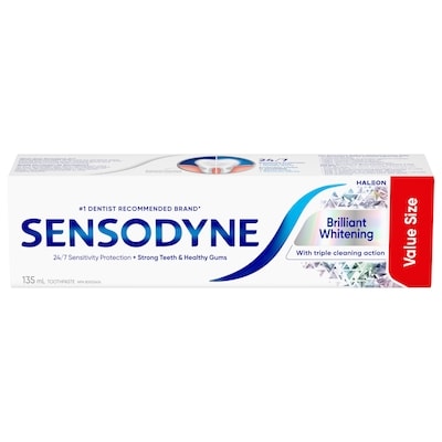 Sensodyne Blanchissant Éclatant Format Économique Dentifrice 135 ml, 4,73 $/100ml
