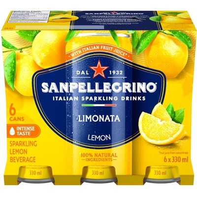 San Pellegrino Limonata Italian Sparkling Fruit Beverage 6x330.0 ml, $0.39/100ml
