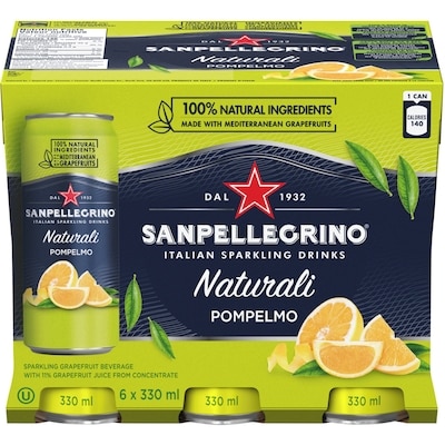 San Pellegrino Pompelmo Italian Sparkling Fruit Beverage 6x330.0 ml, $0.39/100ml