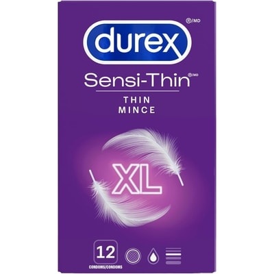 Durex Condoms en latex très grande taille Sensi-Thin 12 ea, 0,96 $/1ch
