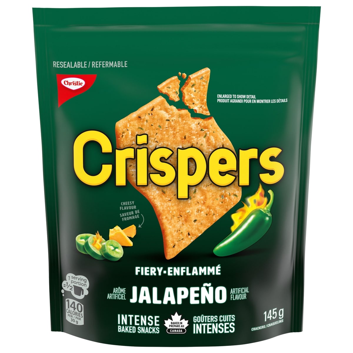 Christie Crispers, Jalapeno Flavour Crackers, Is It a Chip or a Cracker 145 g, $1.90/100g