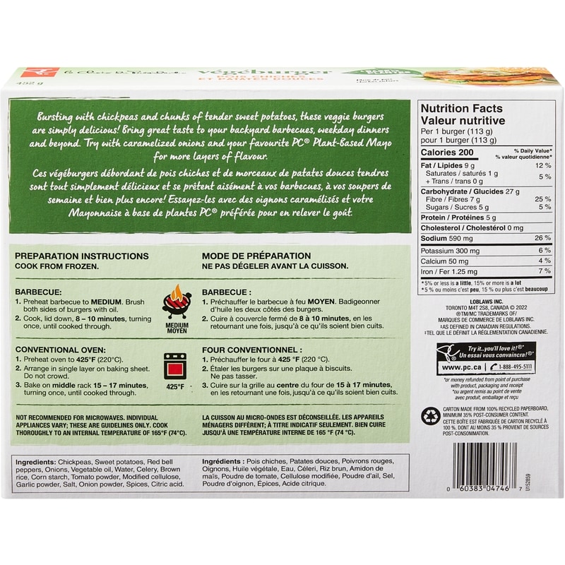 Plant Based Chickpea and Sweet Potato Veggie Burgers