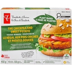 le Choix du Président Végéburger à base de plantes pois chiches et patates douces 452 g, 1,99 $/100g