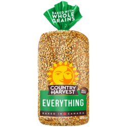 Country Harvest Everything Bread 600 g, $0.72/100g