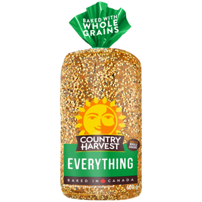 Country Harvest Everything Bread 600 g, $0.58/100g