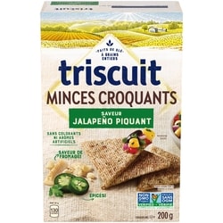 Triscuit TRISCUIT minces et croquants, jalapeno piquant craquelins 200 g, 1,25 $/100g