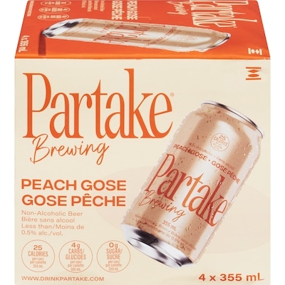 Partake Craft Non-Alcoholic Beer Peach Gose 4x355.0 ml, $0.67/100ml