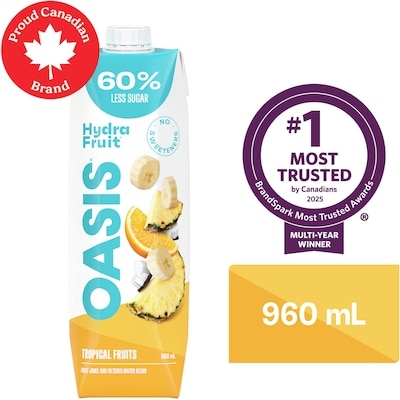 Oasis Hydrafruit Tropical Fruits Beverage 960 ml, $0.31/100ml