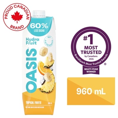 Oasis Hydrafruit Tropical Fruits Beverage 960 ml, $0.29/100ml