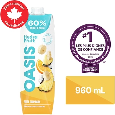 Oasis Breuvage de fruits tropicaux Hydrafruit 960 ml, 0,26 $/100ml