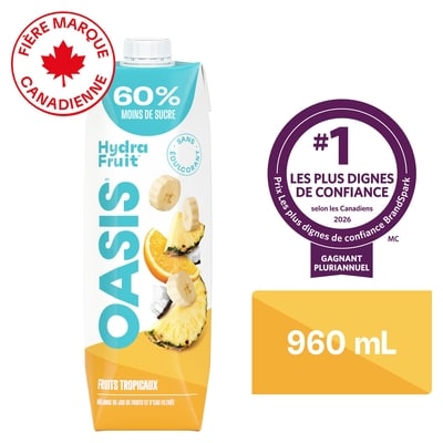 Oasis Breuvage de fruits tropicaux Hydrafruit 960 ml, 0,34 $/100ml