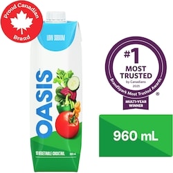 Oasis 10 Vegetable Cocktail Low Sodium Juice 960 ml, $0.14/100ml