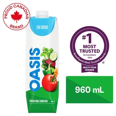 Oasis 10 Vegetable Cocktail Low Sodium Juice 960 ml, $0.18/100ml