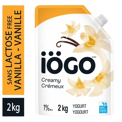 IOGO Vanilla Lactose-Free Yogurt Pouch 1% 2 kg, $0.75/100g